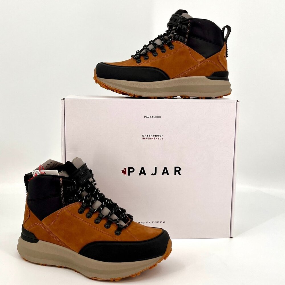Pajar Urban Alpn Men's Waterproof Hiking Boots Size 11 Cognac Black Leather